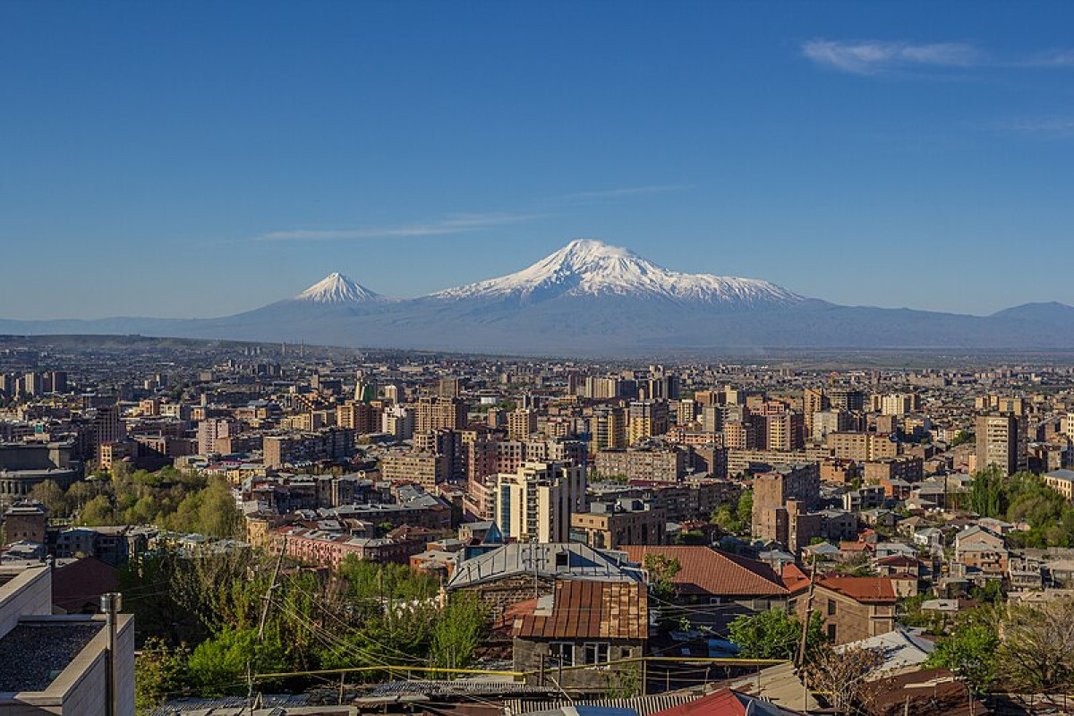 Image of Yerevan, Armenia with Mt. Ararat in the background