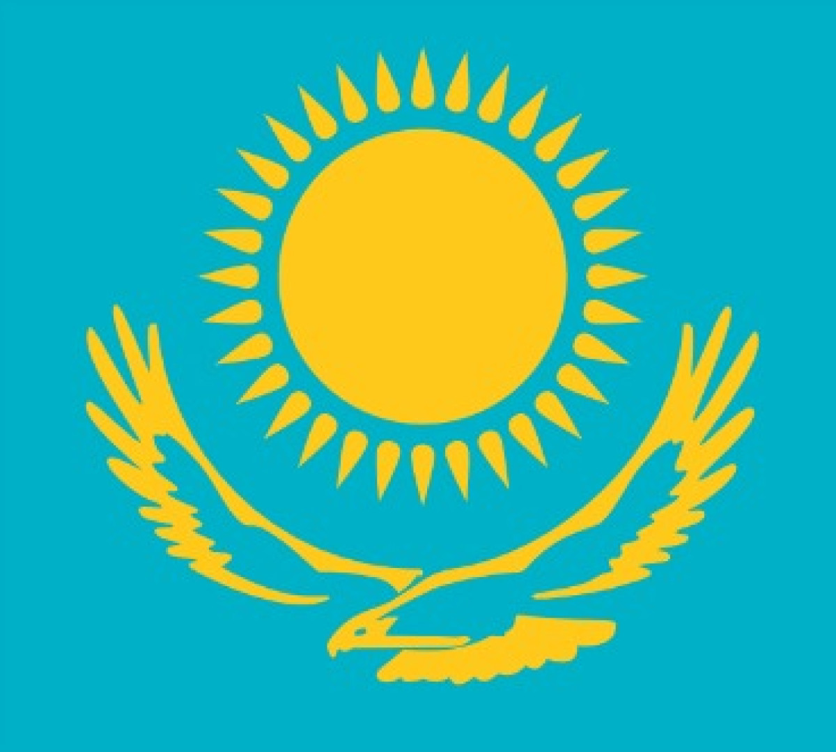 Kazakhstan middle of flag  