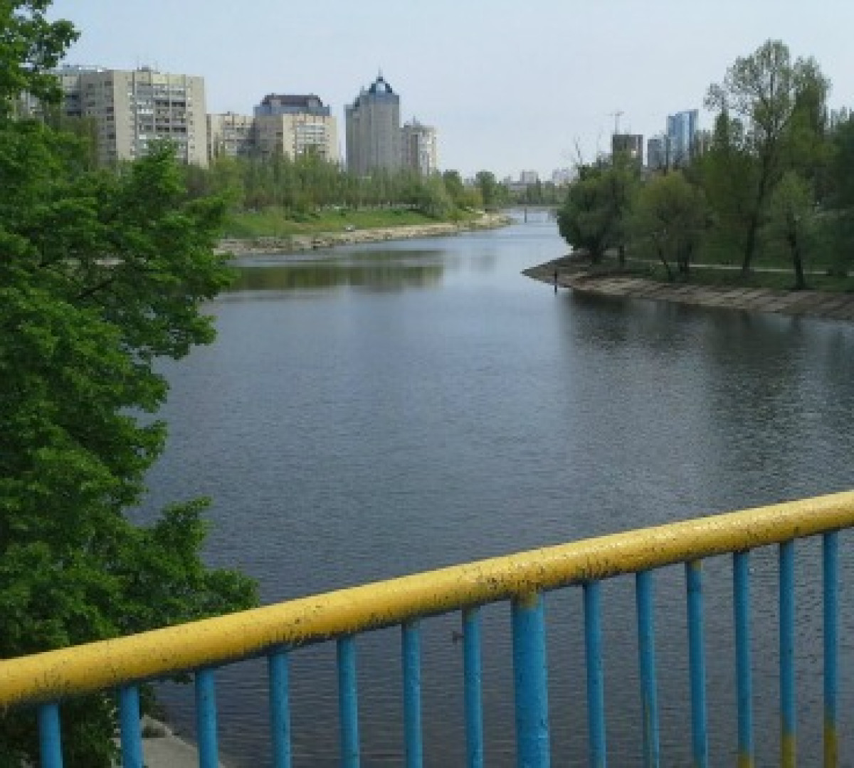 Kyiv view painted bridge  