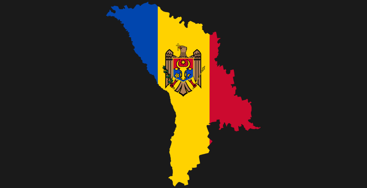 Moldova Map with Flag Overlay  