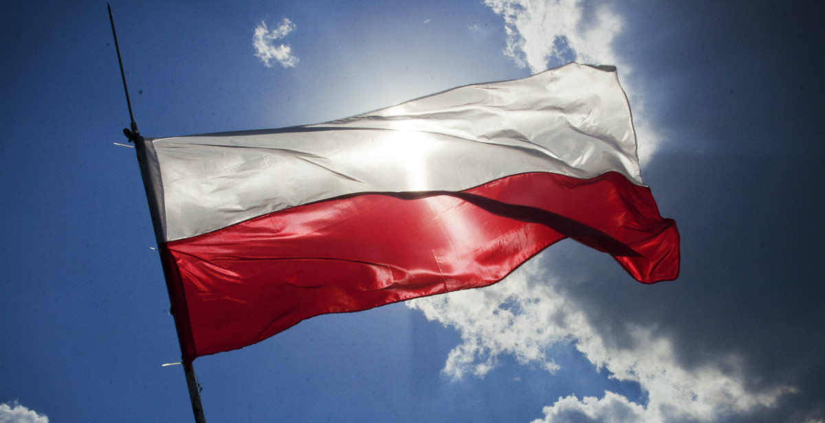 Flag of Poland Fluttering  