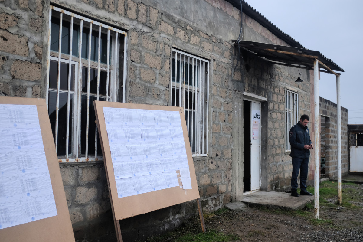 Outside polling station Armavir 