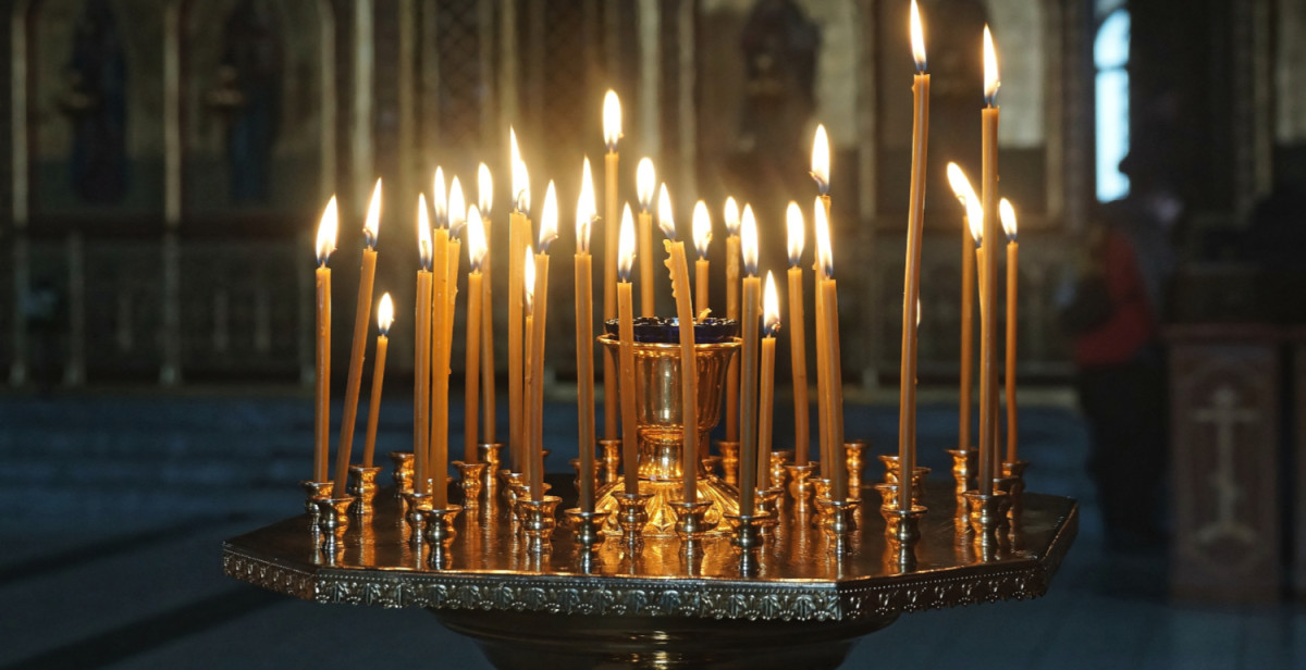 Candles Russian church  