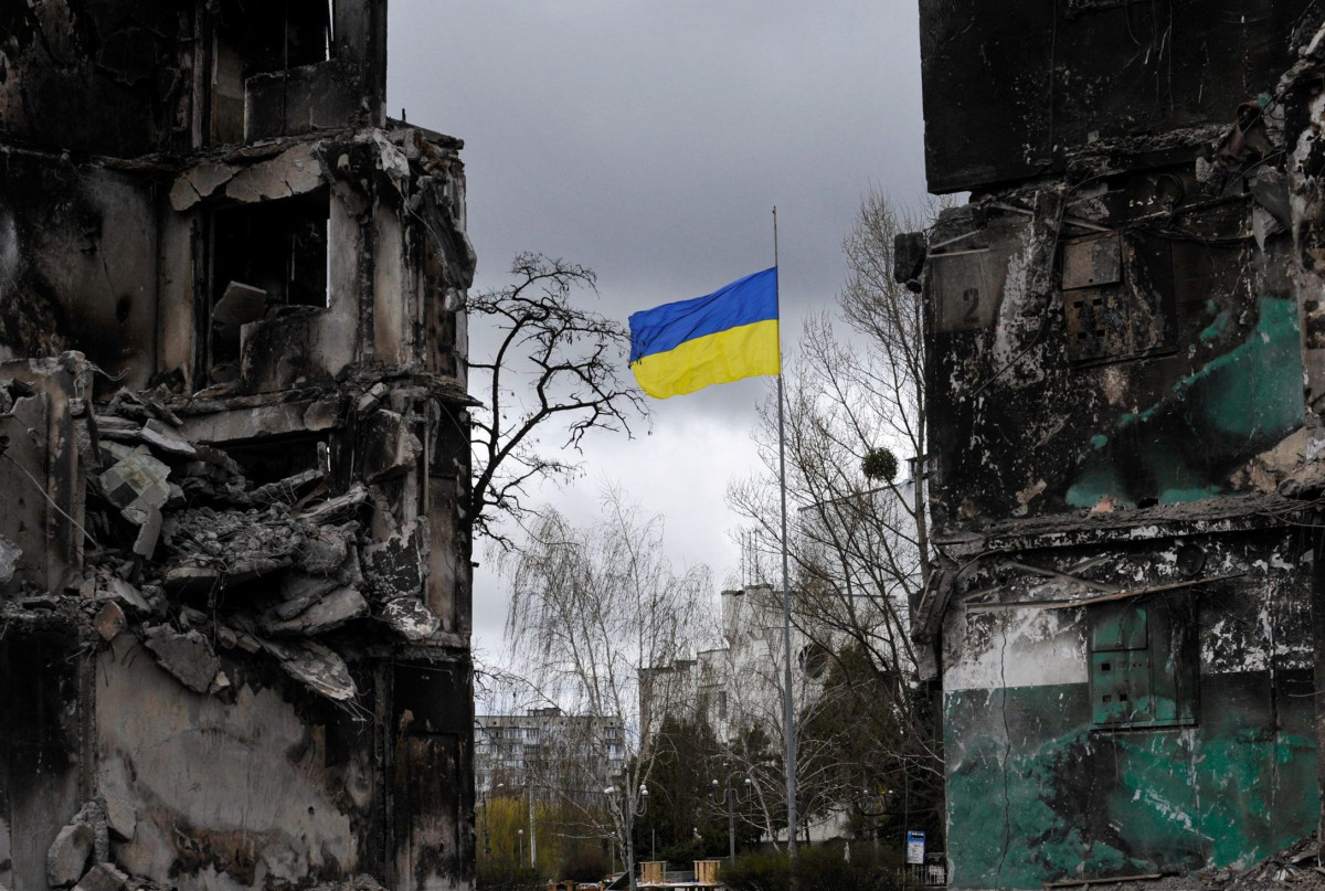 ukraine flag destruction borodianka  scaled e 
