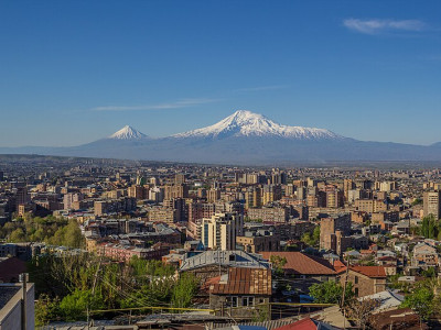 Image of Yerevan, Armenia with Mt. Ararat in the background