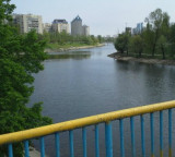 Kyiv view painted bridge  