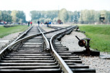 Auschwitz Train tracks diverging 