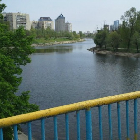 Kyiv view painted bridge  