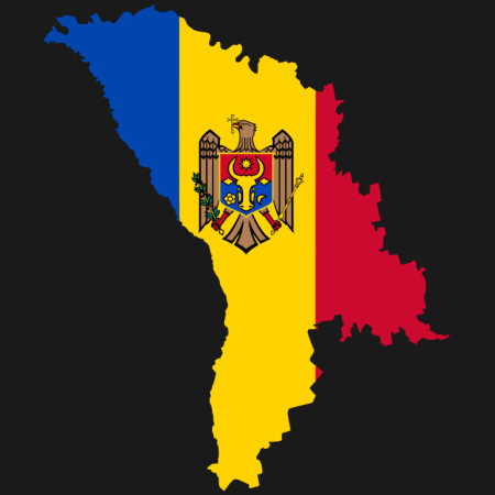 Moldova Map with Flag Overlay  
