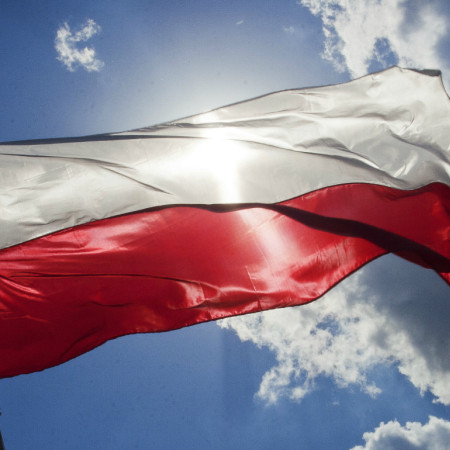Flag of Poland Fluttering  