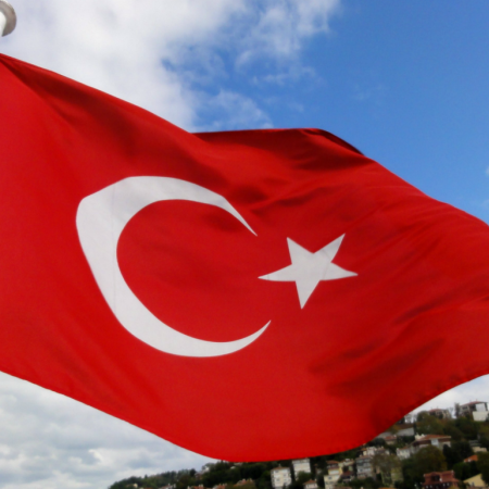 Turkey flag flying  