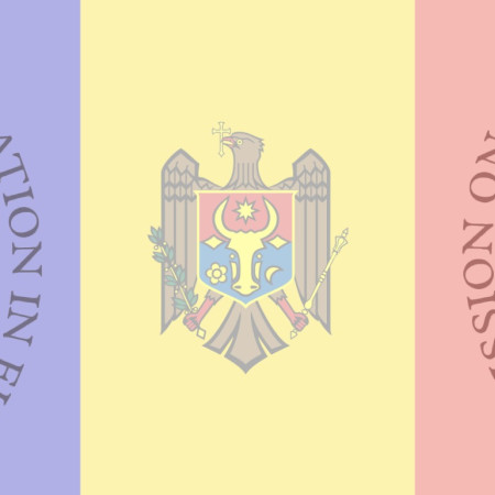 Moldova Flag with Commission Seal  