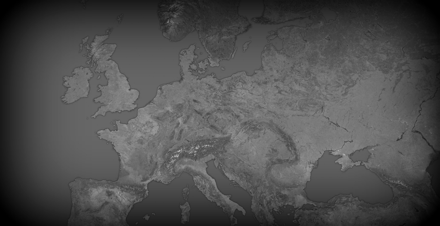 Black and White Map of Europe