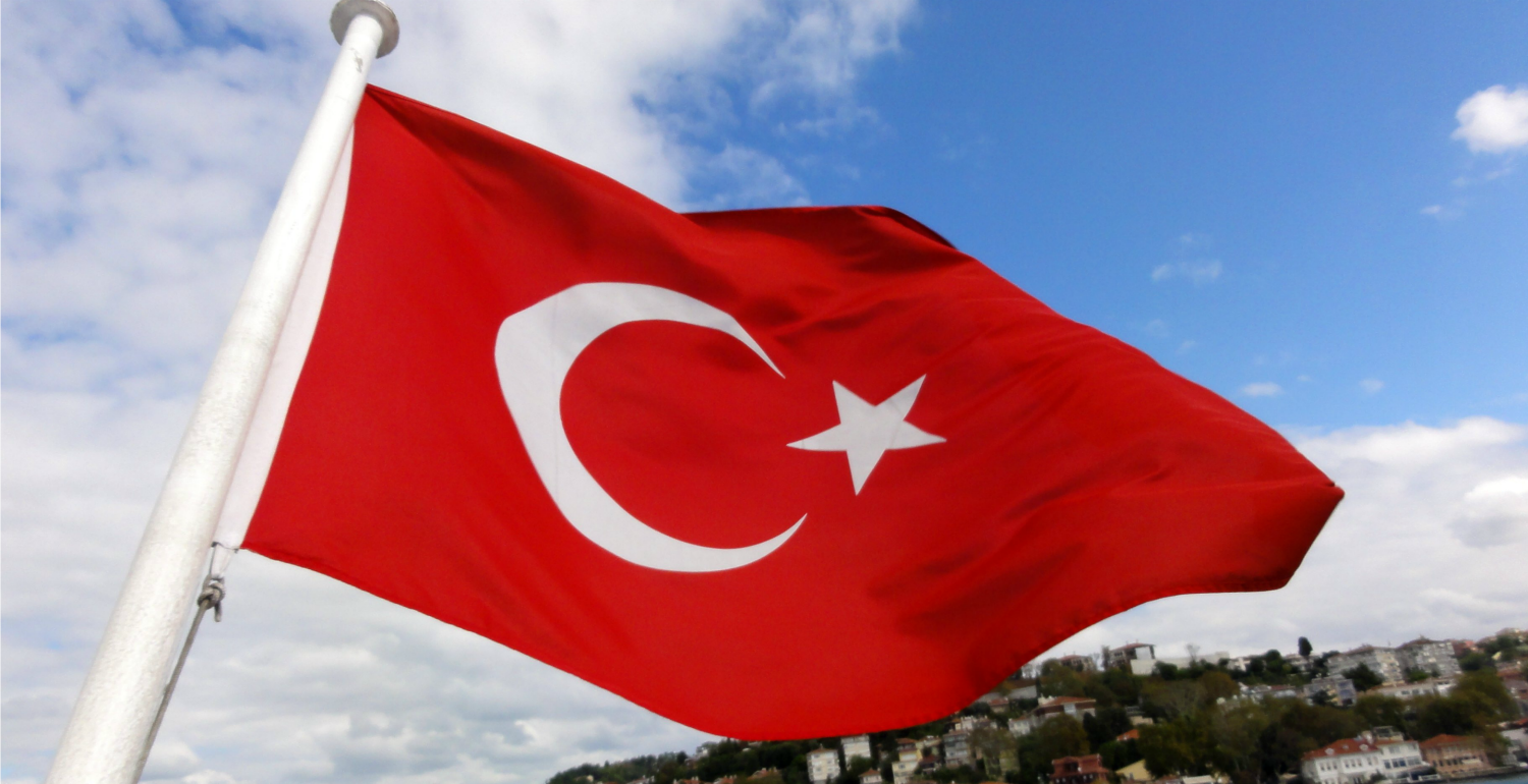 Turkey flag flying